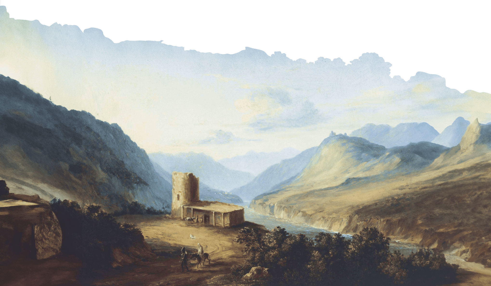 Военно-Грузинская дорога близ Мцхеты. 1837. Картина М. Ю. Лермонтова