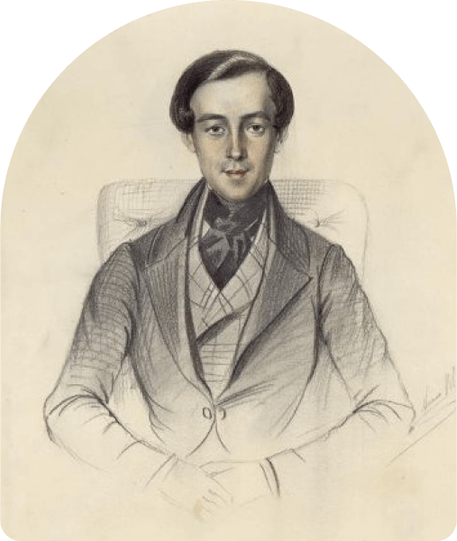 Князь Александр Илларионович Васильчиков. Худ. — Блан де Лабарт, Нюма Проспер. Около 1846 г.