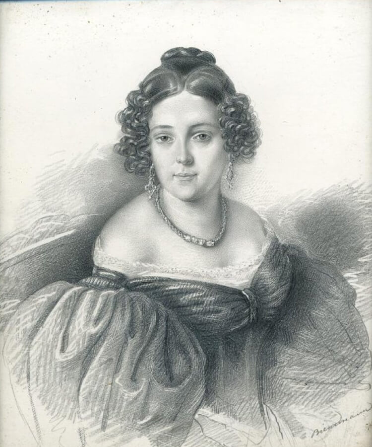 Портрет Наталии Федоровны Обресковой, рожденной Ивановой. Худ. — В. Ф. Бинеманн. 1830-е гг.