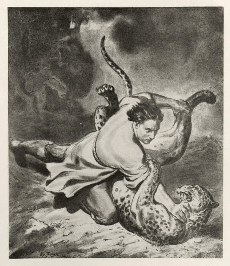 Иллюстрация И. Тоидзе к поэме «Мцыри». 1957