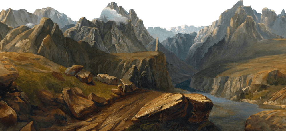 Вид Пятигорска. Вид на город со стороны подъема к гроту. Худ. — М. Ю. Лермонтов